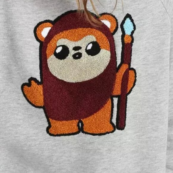 Star Wars Ewok Fuzzy Womens Pullover Sweatshirt - BoxLunch Exclusive Rare 2018 - Picture 2 of 10